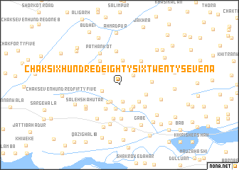 map of Chak Six Hundred Eighty-six-Twenty-seven A