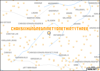 map of Chak Six Hundred Ninety-one-Thirty-three