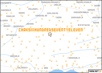 map of Chak Six Hundred Seventy-Eleven