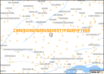 map of Chak Six Hundred Seventy-four-Fifteen