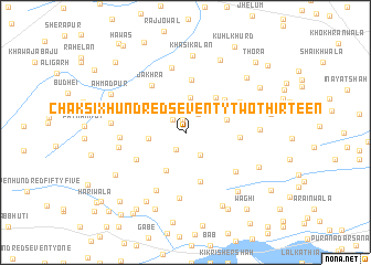 map of Chak Six Hundred Seventy-two-Thirteen