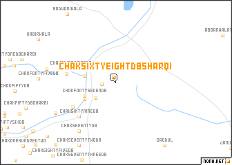 map of Chak Sixty-eight D B Sharqi