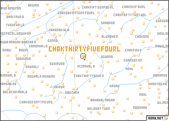 map of Chak Thirty-five Four L