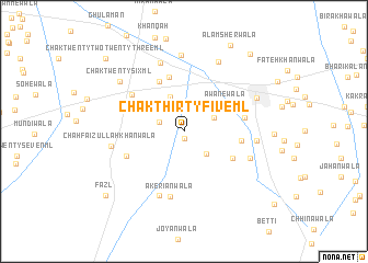 map of Chak Thirty-five ML