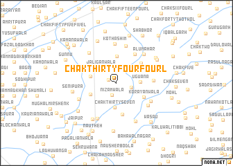 map of Chak Thirty-four Four L