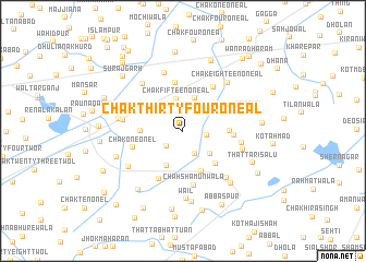 map of Chak Thirty-four-One A L