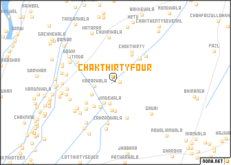 map of Chak Thirty-four