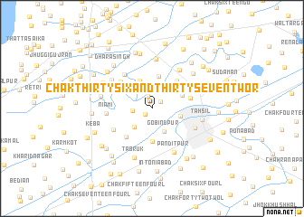 map of Chak Thirty-six and Thirty-seven Two R