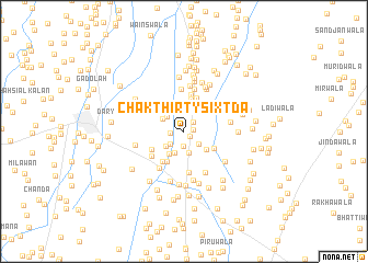 map of Chak Thirty-six TDA