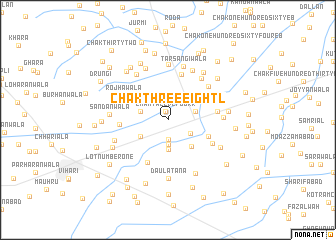 map of Chak Three-Eight L