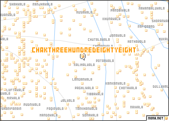 map of Chak Three Hundred Eighty-eight