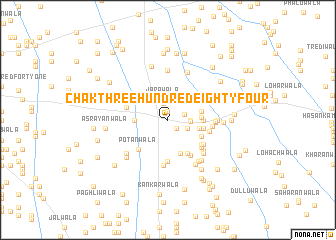 map of Chak Three Hundred Eighty-four