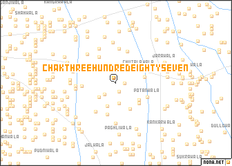 map of Chak Three Hundred Eighty-seven