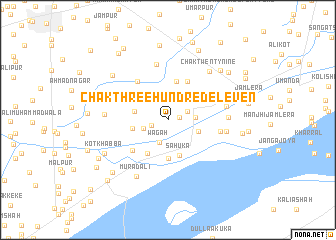 map of Chak Three Hundred Eleven