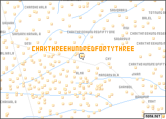 map of Chak Three Hundred Forty-three