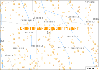 map of Chak Three Hundred Ninty-eight