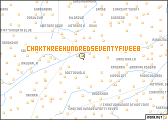 map of Chak Three Hundred Seventy-five EB