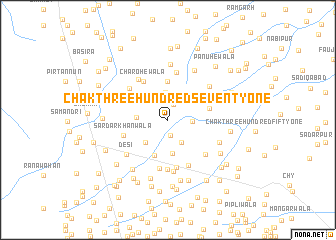 map of Chak Three Hundred Seventy-one