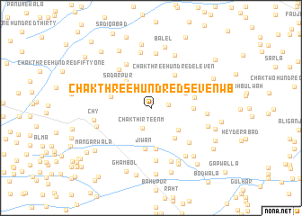 map of Chak Three Hundred Seven WB
