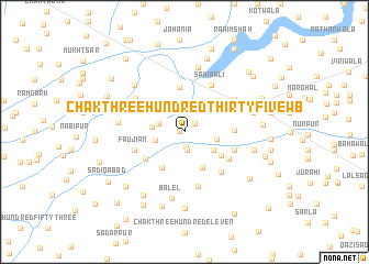 map of Chak Three Hundred Thirty-five WB