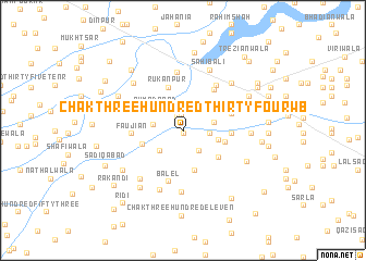 map of Chak Three Hundred Thirty-four WB