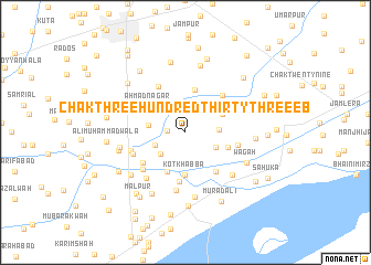 map of Chak Three Hundred Thirty-three EB