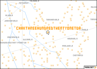 map of Chak Three Hundred Twenty-one TDA