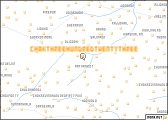 map of Chak Three Hundred Twenty-three