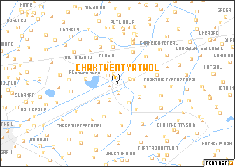 map of Chak Twenty A Two L