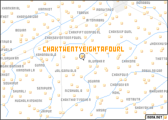 map of Chak Twenty-eight A Four L