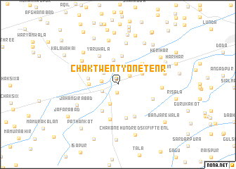 map of Chak Twenty-one-Ten R