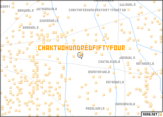 map of Chak Two Hundred Fifty-four