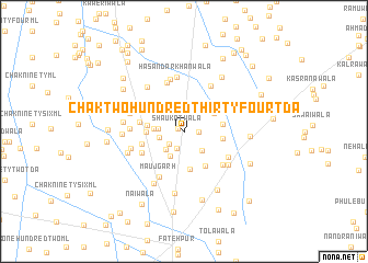 map of Chak Two Hundred Thirty-four TDA