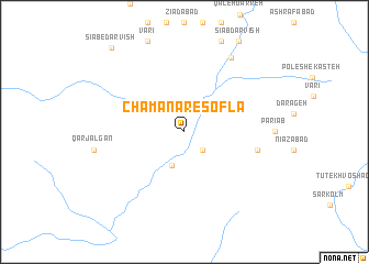 map of Cham Anār-e Soflá