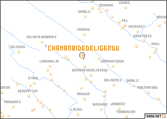 map of Chamanbīd-e Delīgerdū