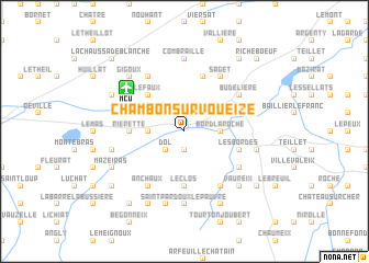 map of Chambon-sur-Voueize