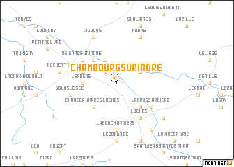 map of Chambourg-sur-Indre