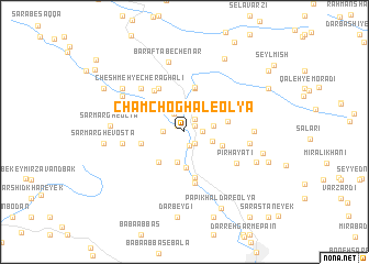 map of Cham Choghāl-e ‘Olyā
