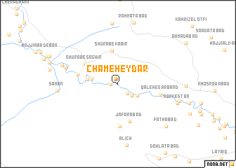 map of Cham-e Ḩeydar