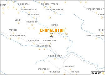 map of Cham-e Latūr