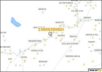 map of Cham-e Mohāvī