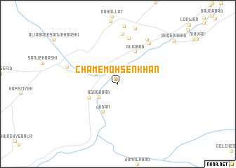 map of Cham-e Moḩsen Khān