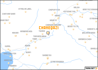 map of Cham-e Qāẕī