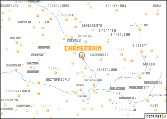 map of Cham-e Raḩīm