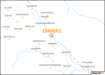 map of Cham-e Rīz