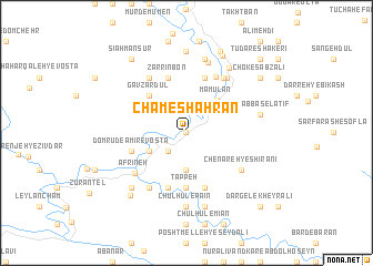 map of Cham-e Shahrān