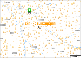 map of Chamkotli Azīm Khān