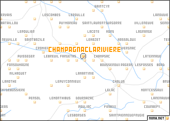 map of Champagnac-la-Rivière