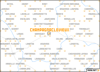 map of Champagnac-le-Vieux