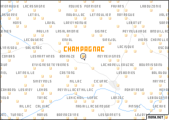 map of Champagnac